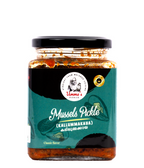 Jar of mussels pickle with a black lid on a white background